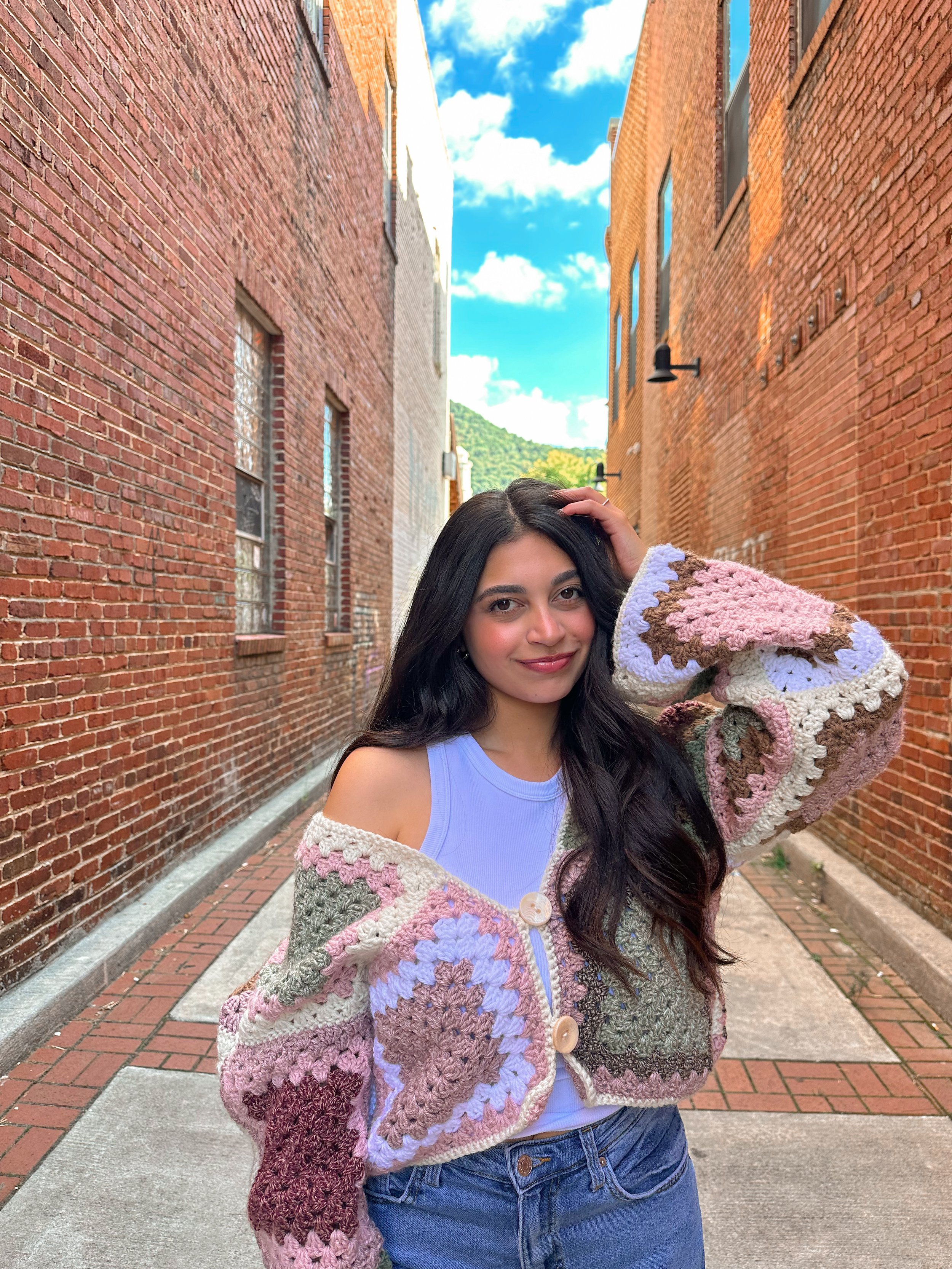 crochet cardigan - berries & cream