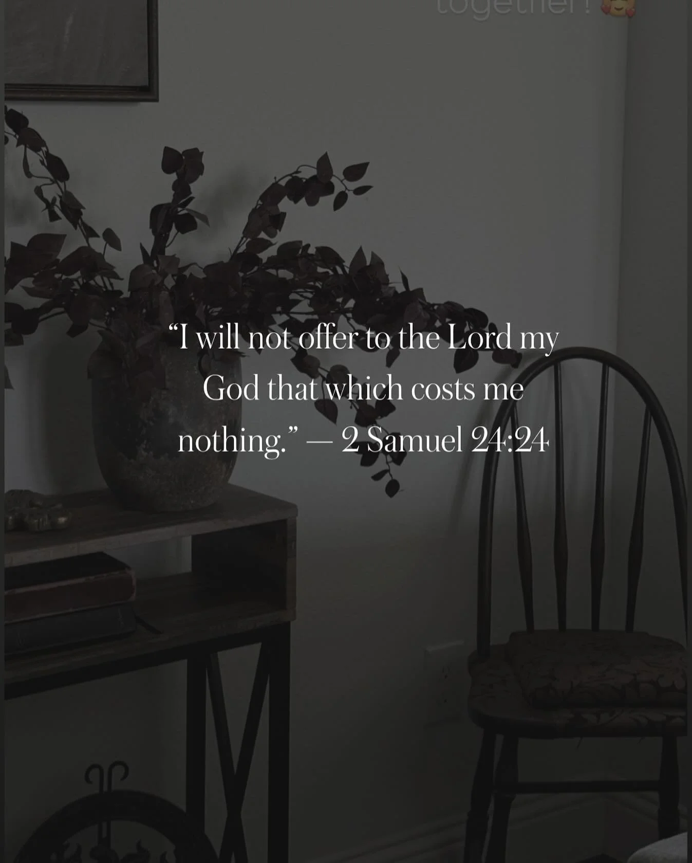 David said, &ldquo;I will not offer to the Lord my God that which costs me nothing.&rdquo;
(2 Samuel 24:24)

That verse hits me every time.

Jesus said the harvest is plentiful, but the workers are few.
Why?
Because it&rsquo;s uncomfortable.
It&rsquo
