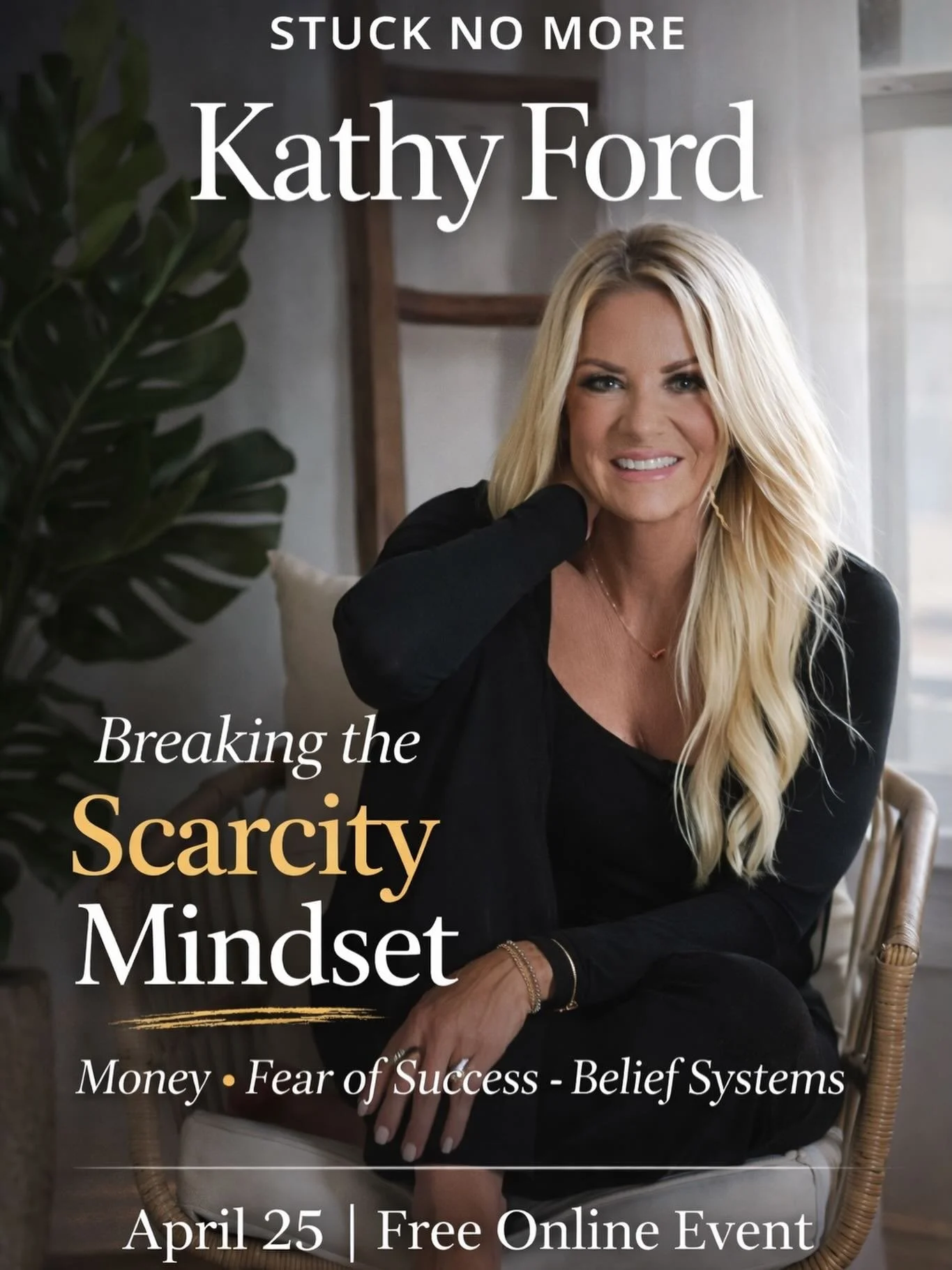 One of the powerful voices joining us for Stuck No More is Kathy Ford.

Kathy is a Christian author, licensed therapist, and mindset coach who has helped thousands of women break free from toxic thought patterns that quietly keep them stuck in life, 
