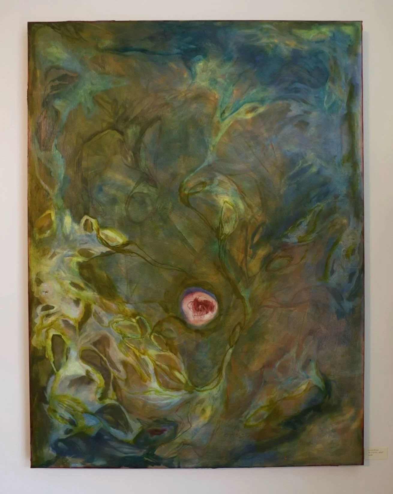 &lsquo;Scented Woods.&rsquo; 
Oil on canvas &mdash; 36X48&rdquo; 

This was one of my favorites, this title came from reading a piece of Song of Songs that says &lsquo;branches of scented woods, myrrh, like tears from a tree.&rsquo; 
Underneath all t