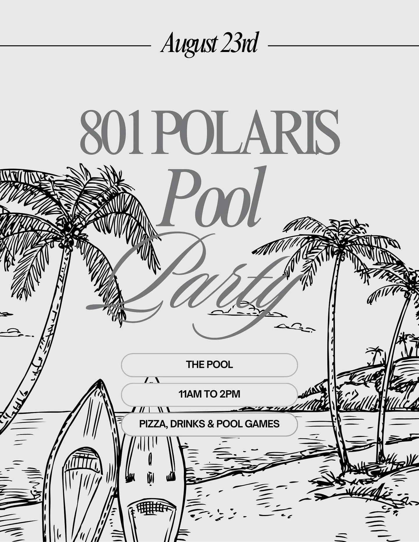 The Summer 801 Polaris had a Pool Party ✨🤿 (Totally act like we didn&rsquo;t just make an autumn post) 

☀️ Some days are made for sunshine &amp; new friends &mdash; August 23 is one of them

 🌊 We&rsquo;re grilling, serving up pizza, &amp; pouring
