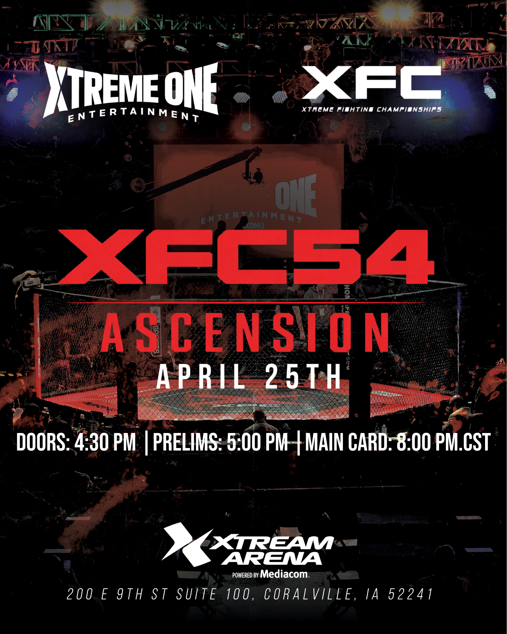 Xtreme One Entertainment Announces XFC’s Return to Iowa for Live MMA Event on April 25 with XFC 54: Ascension