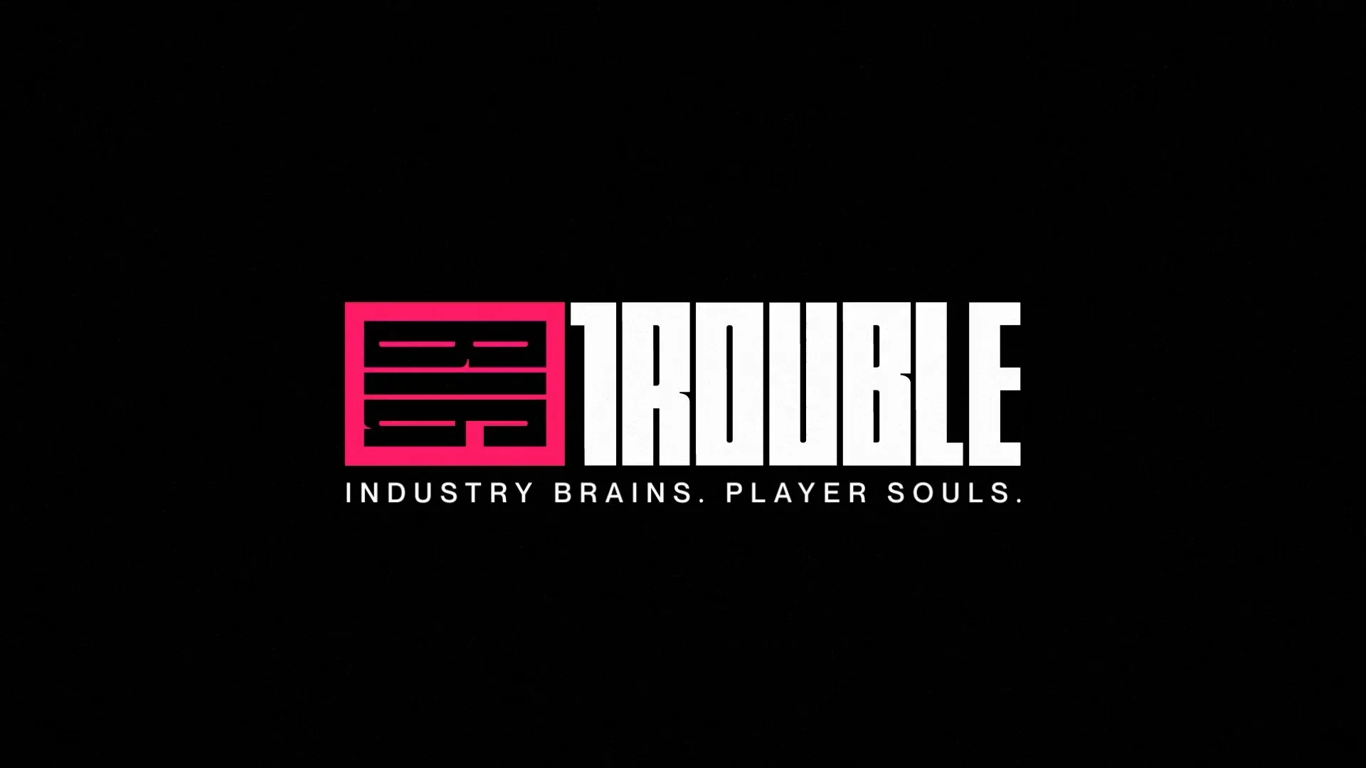 Logo of Industry Brains, featuring a pink square with black horizontal lines, the word 'DOUBLE' in large white block letters, and the tagline 'INDUSTRY BRAINS. PLAYER SOULS.' in white capital letters beneath.