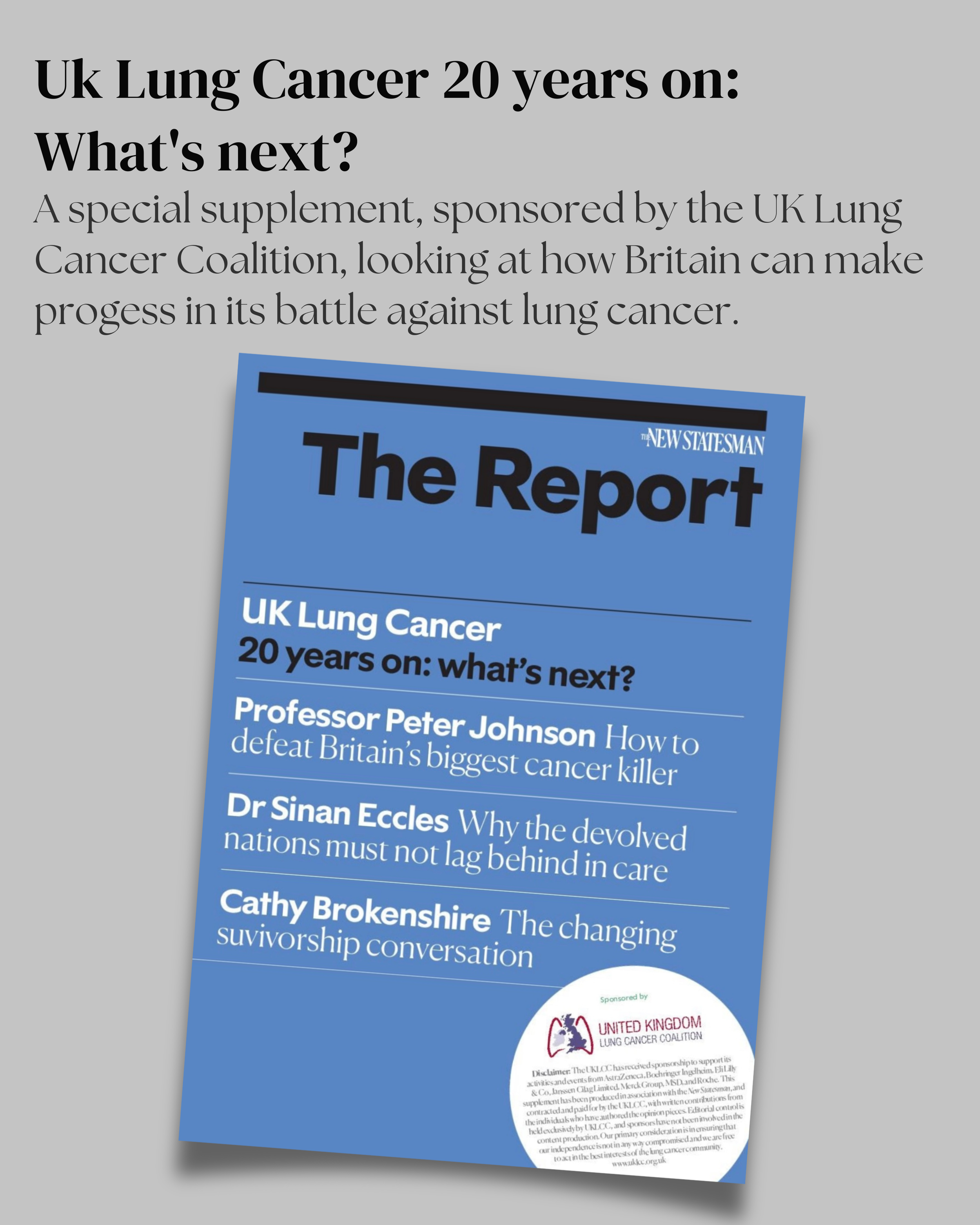 All You Need Is Lungs featured in UKLCC supplement