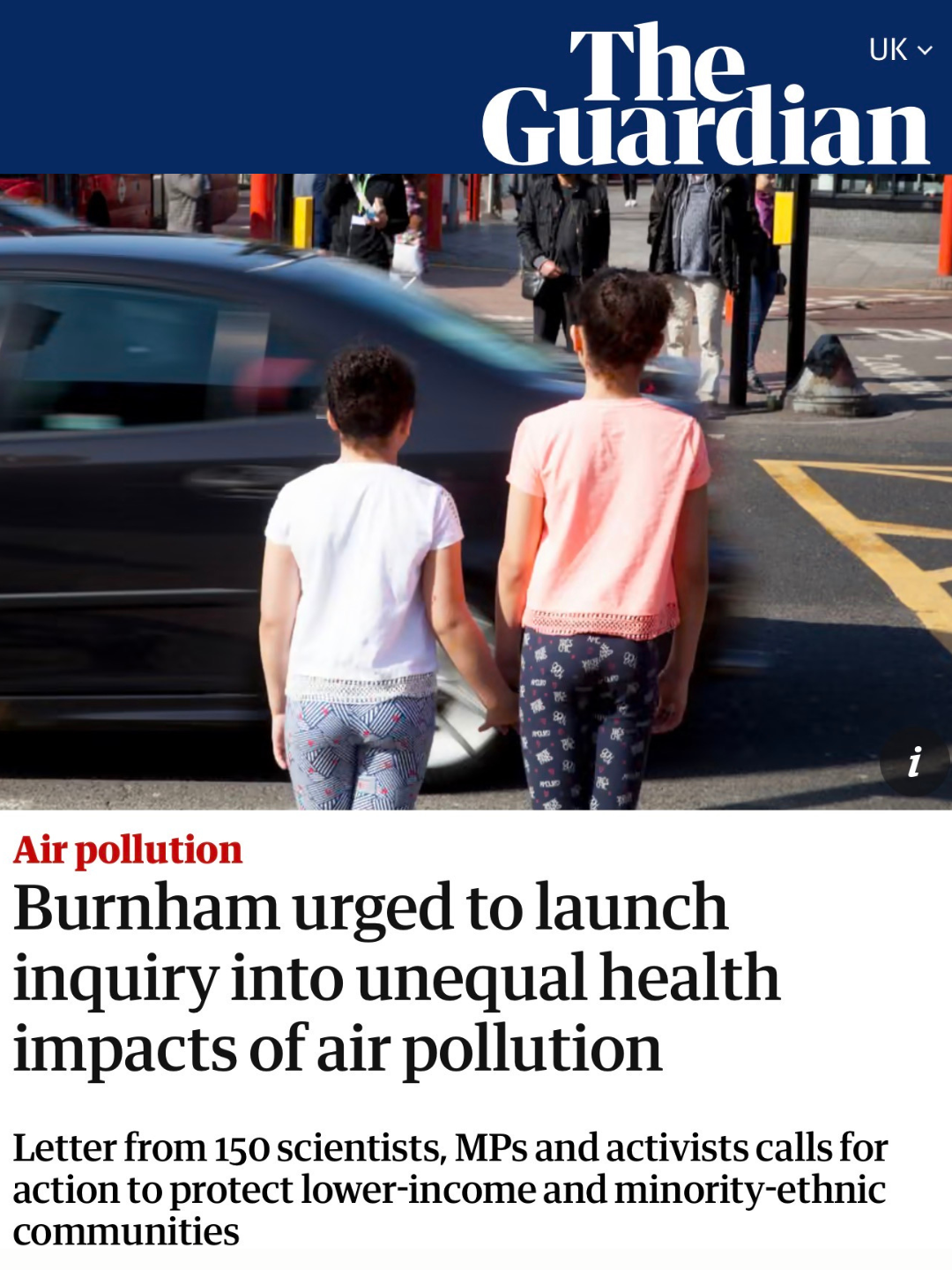 Air pollution and lung cancer: calls for UK inquiry into unequal exposure