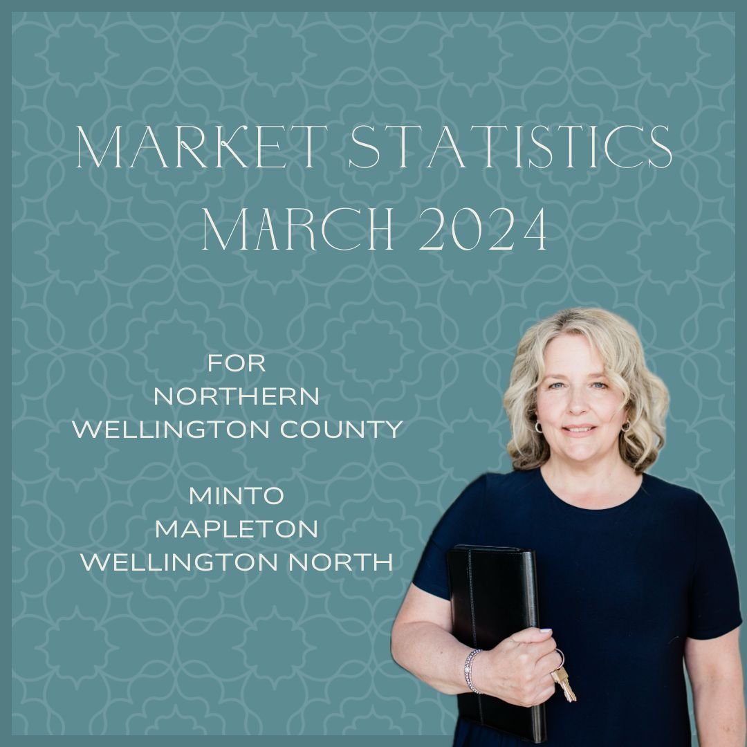 Are you wondering how the real estate market is doing in Northern Wellington County?  The numbers are in for March 2024. 
Scroll to see all the stats for this area. 
The number of Sold residential properties is up in Mapleton and Wellington North but