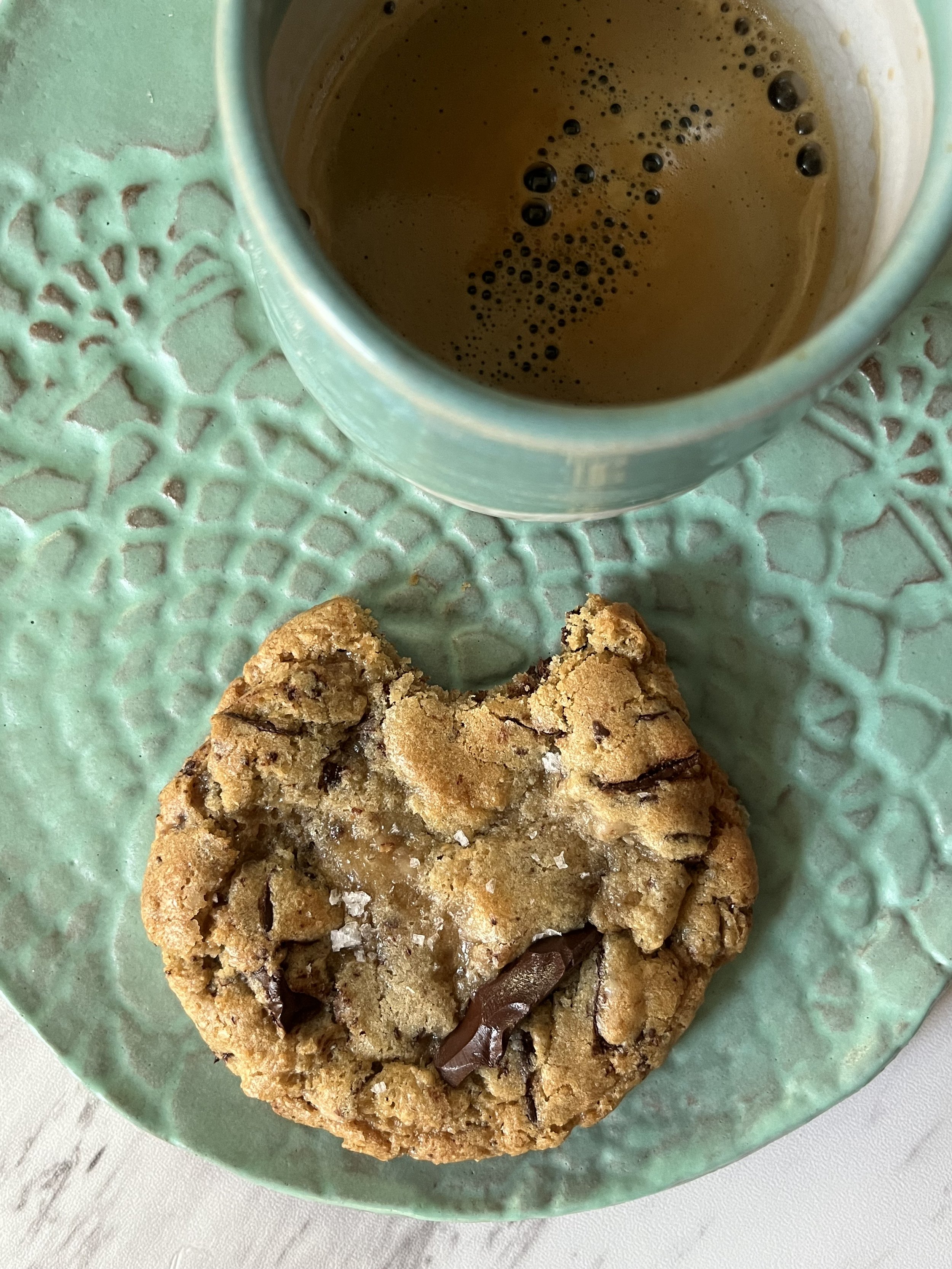 gluten-free salted dark chocolate toffee cookie