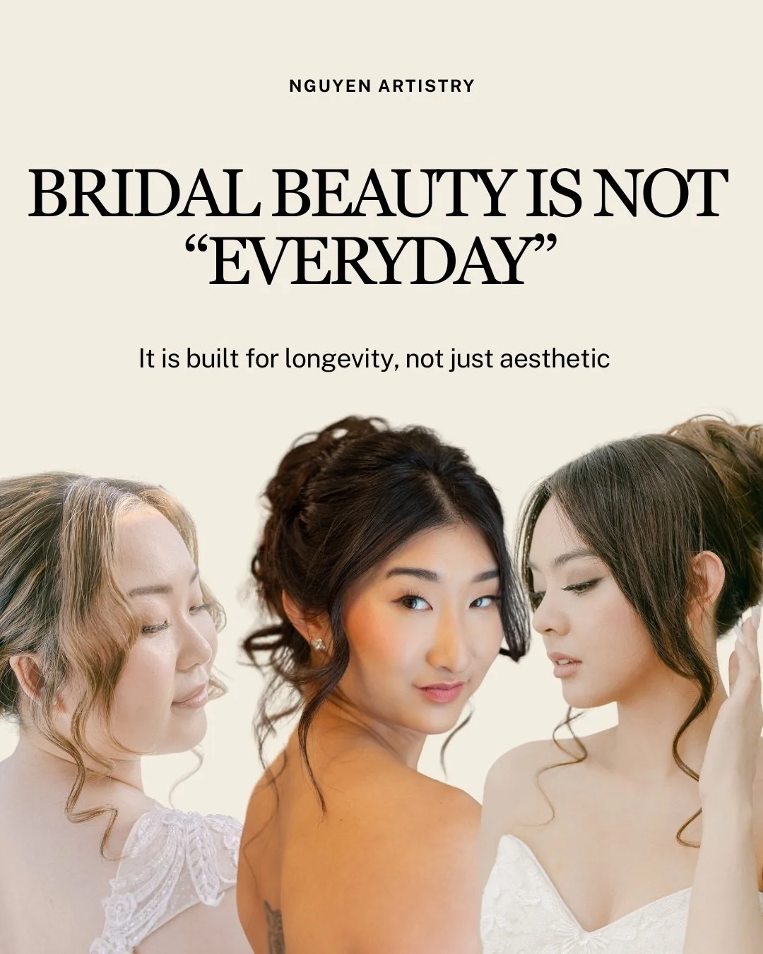 Bridal makeup and hair isn&rsquo;t a replica of everyday routines 🙅&zwj;♀️.

It is refined, long-wear service designed for real moments, real lighting, and real timelines. 

Understanding the difference changes everything: your expectations, experie