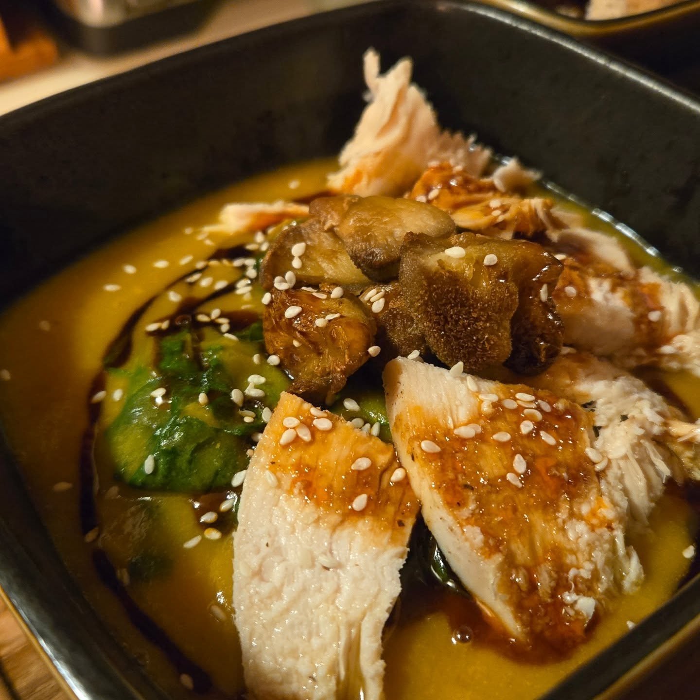 No filter, just some sweet potato soup with iron rich ingredients.