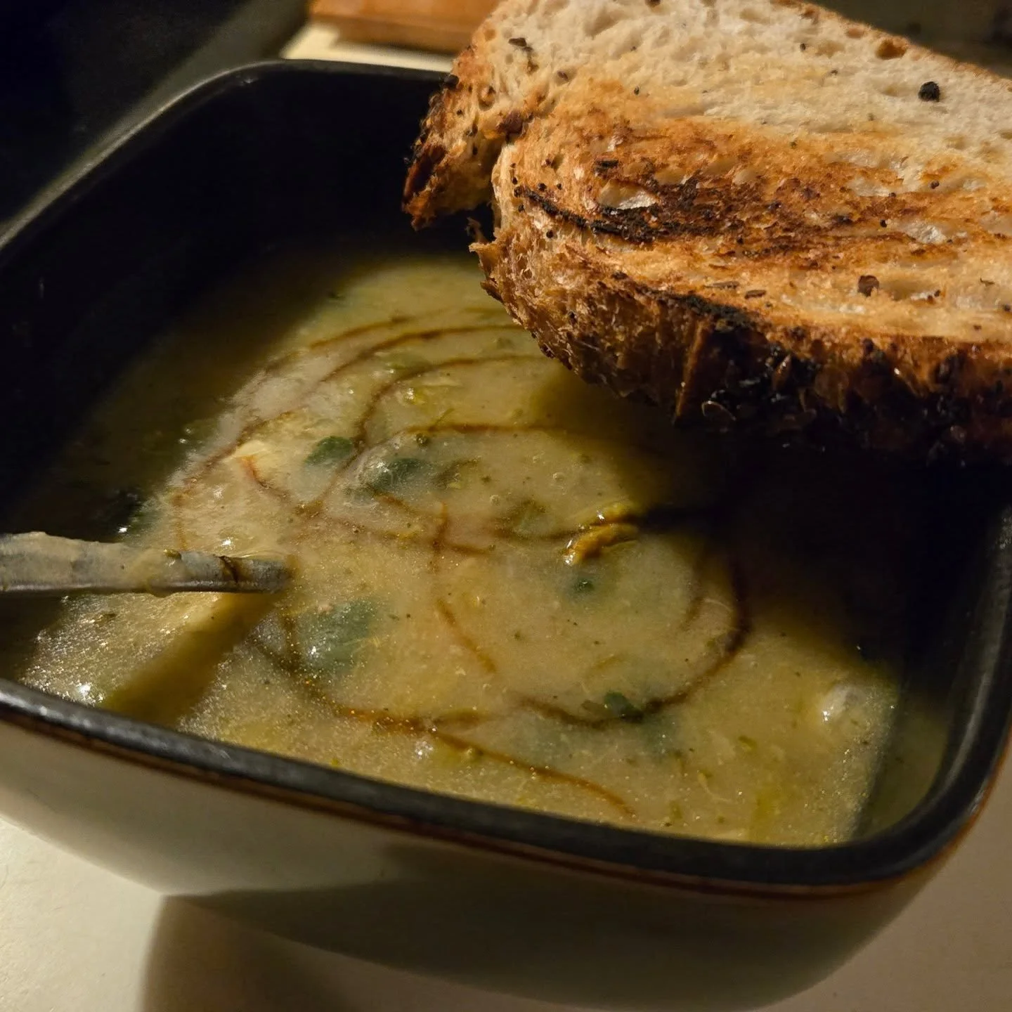 Potato Leek soup w/ sourdough toast