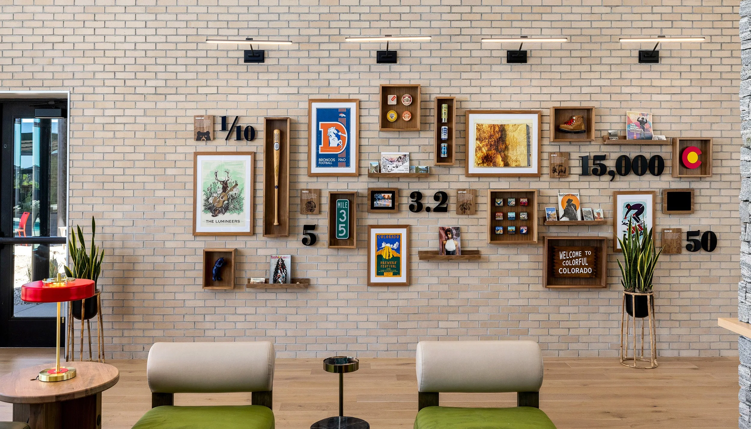 Clubhouse Storied Art Wall about local memorabilia in Denver, CO