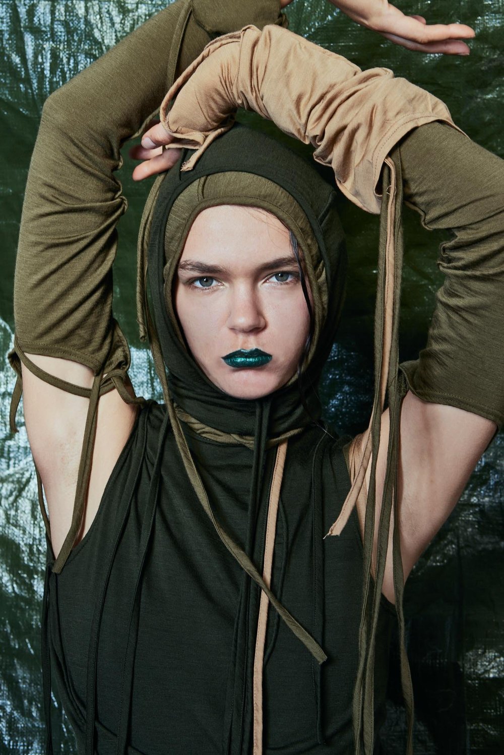 green emerald velvet dress Jellyfish Gradient Fantasy Dress + Accessories – Belchic main image 0