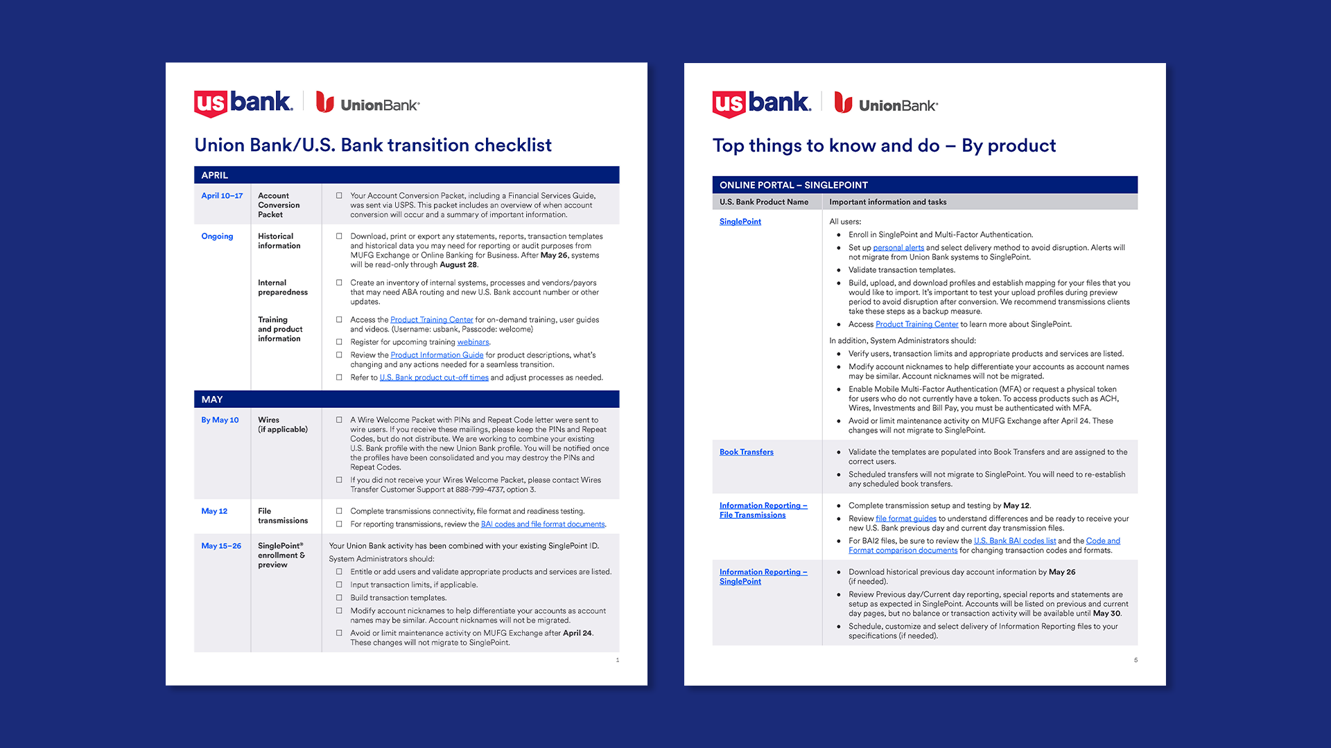 Transition Checklists