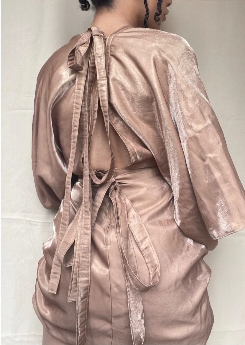 1/1 Kimono sleeve Ruched Dress  