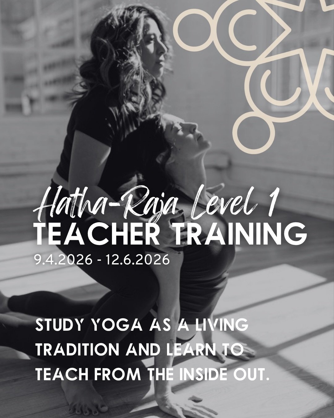 🕉️📿 Yoga Teacher Training is here.
Hatha&ndash;Raja Level 1 (Sept 4&ndash;Dec 6, 2026) &mdash; an immersive, lineage-rooted training at Yoga Commons for practitioners ready to go deeper.

Rooted in the two lineages at the heart of Yoga Commons &mda