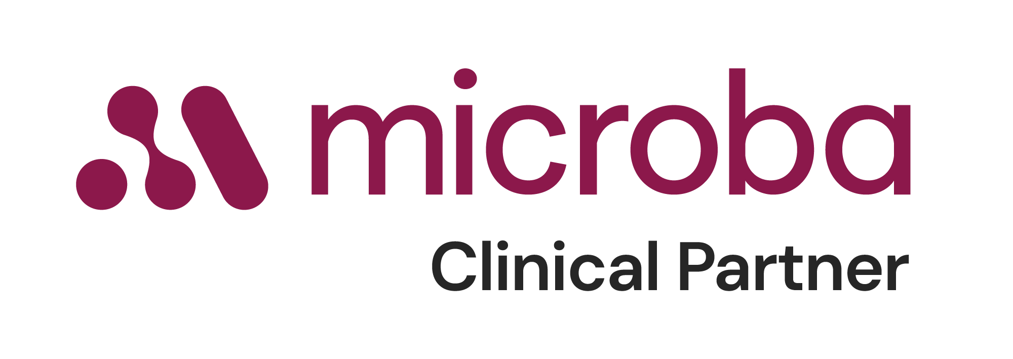 Microba logo with the words Clinical Partner underneath.