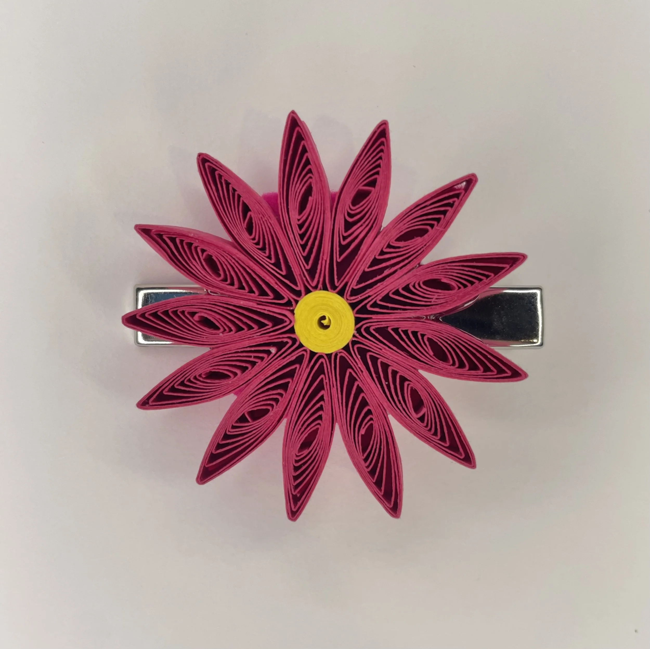 Magenta Flower Hair Clip