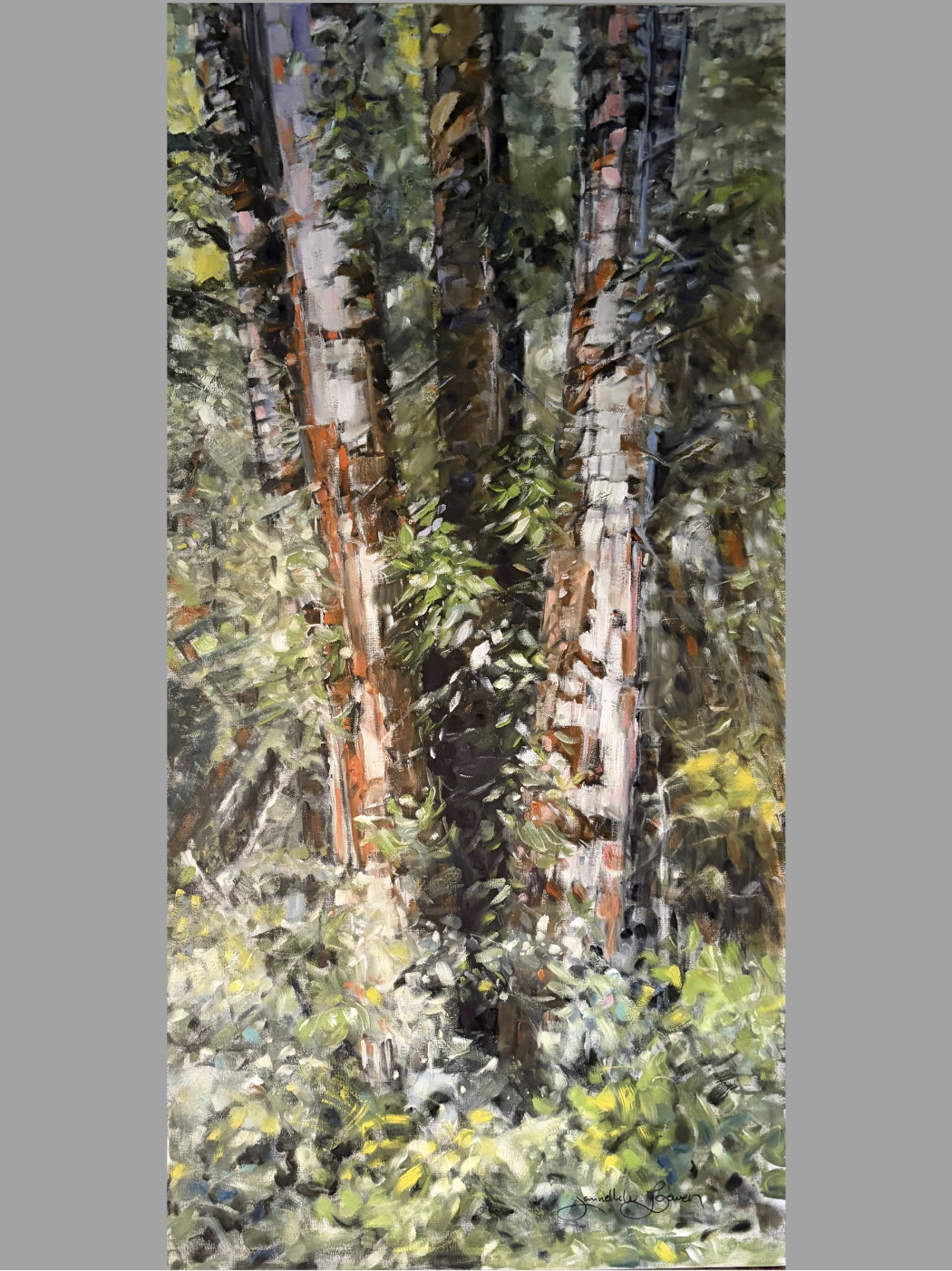 Three Trunks with Moss