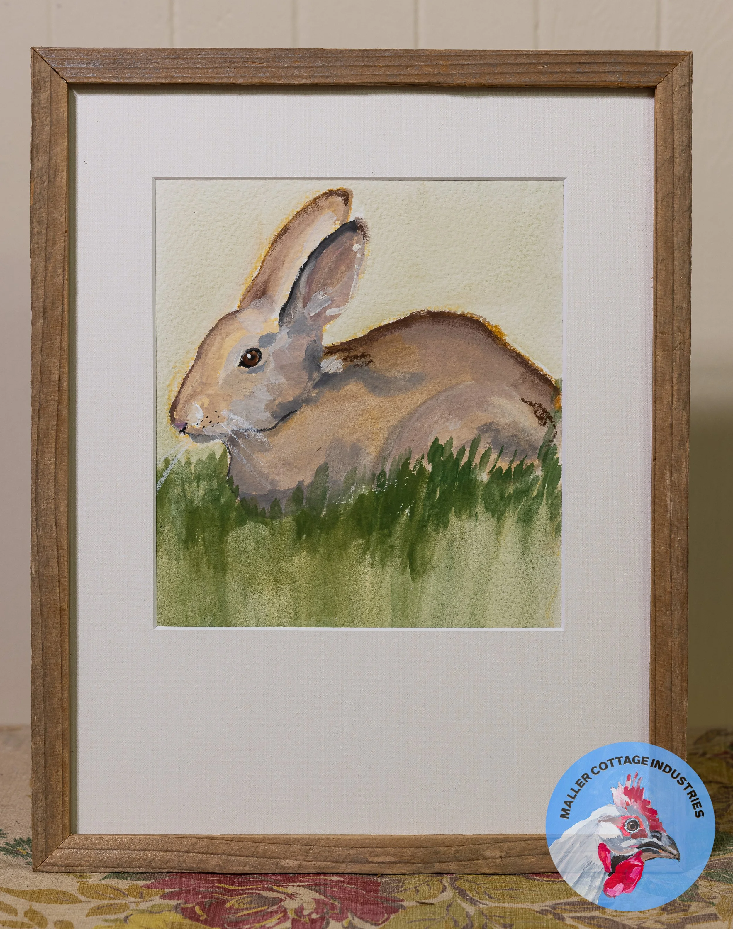 Backyard Bunny Flashe Vinyl Painting