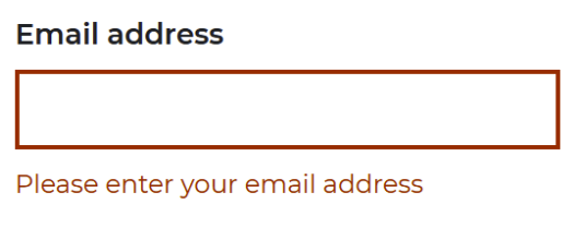 A section in the aforementioned form that requires you to enter an email address in order for you to continue.