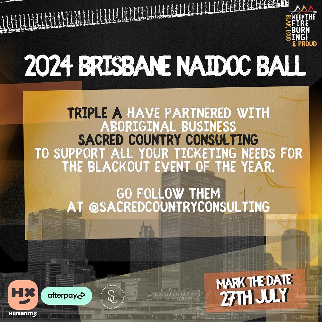 If you want to be apart of the BIGGEST NAIDOC event of the year!! Grab your tickets on Monday 22nd April at 9am via link in my bio. Sacred Country consulting has jumped on board with @tripleamurri to assist the events team in ticketing the Brisbane N