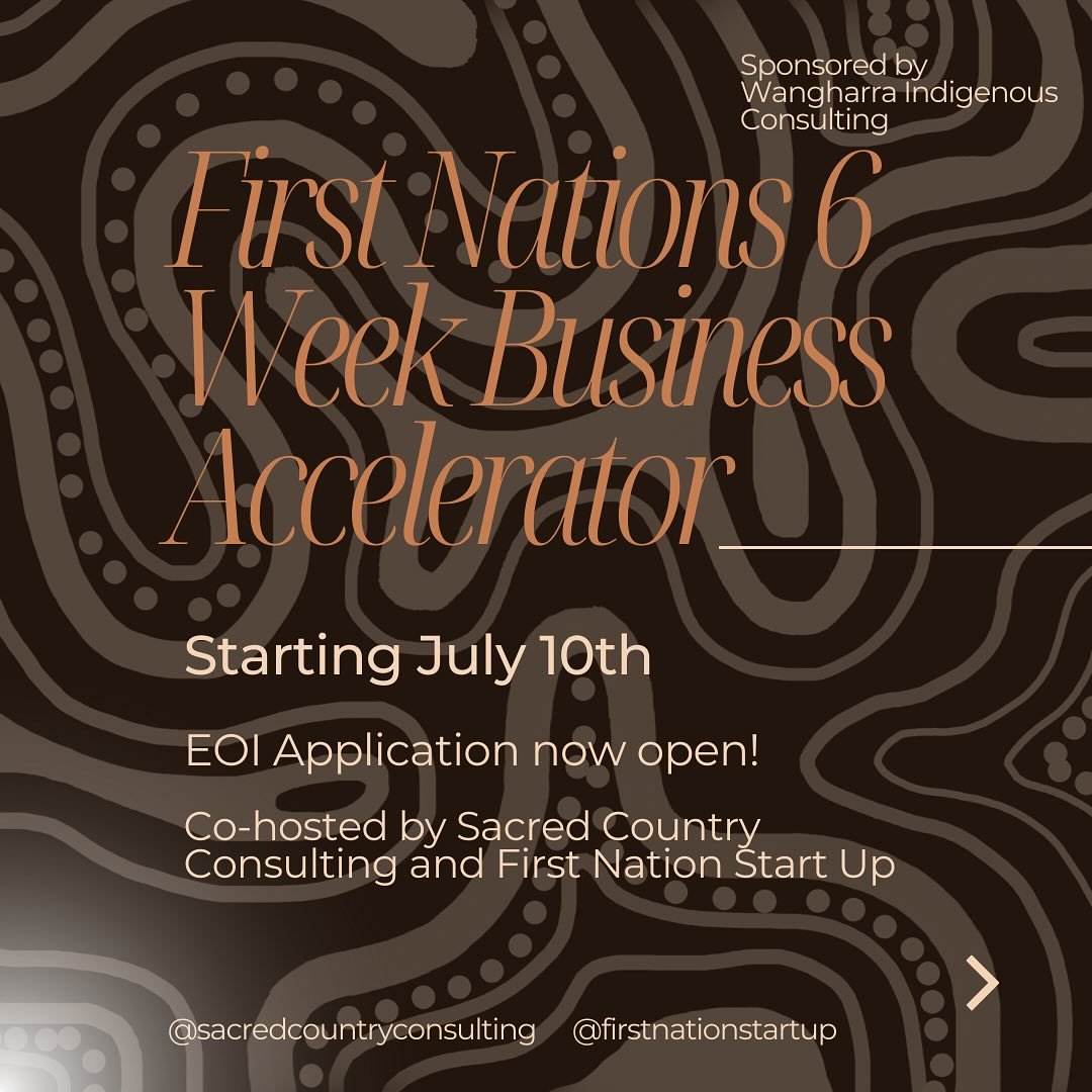Applications open now for the First Nations Business Accelerator 📚 If you have a business idea, want to get started but feel stuck and want to hear from leading experts in the industry, apply via link in bio 🔗 #businessaccelerator #blakbusiness #fi