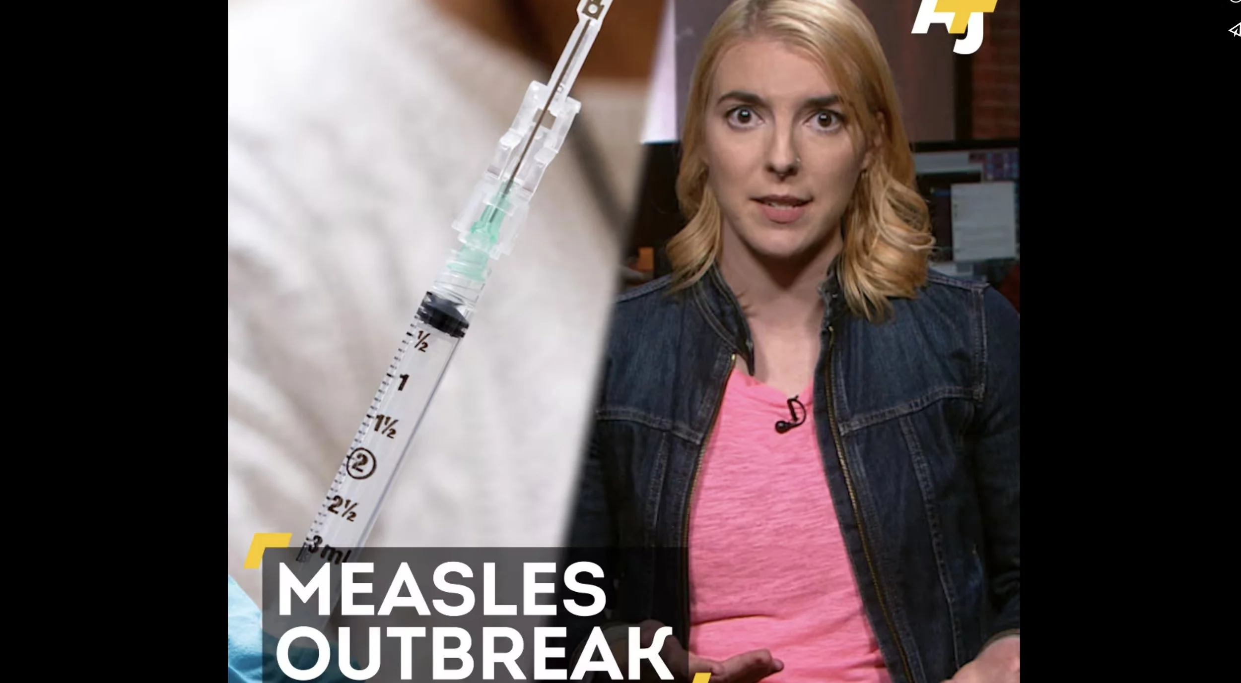 AJ+, 2017. 50M views on Facebook. Two minutes. One clear editorial position when most outlets were hedging. Named the vaccination failure, not the debate. Data-driven (94% of Minnesota cases among unvaccinated individuals, herd immunity mechanics in 