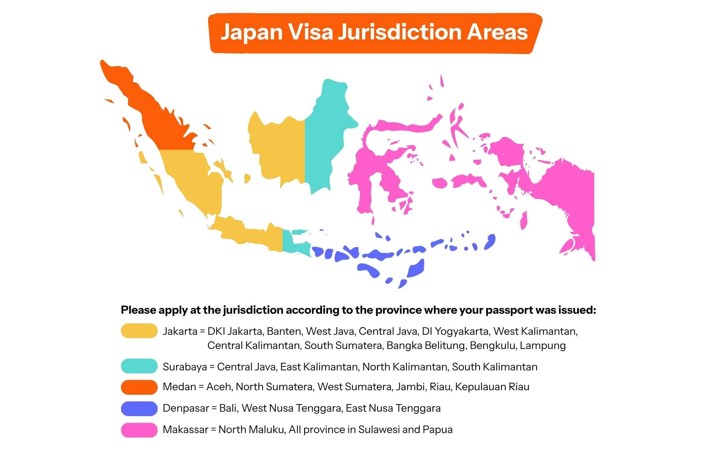 Wilayah Yuridiksi untuk apply visa Jepang di Indonesia
