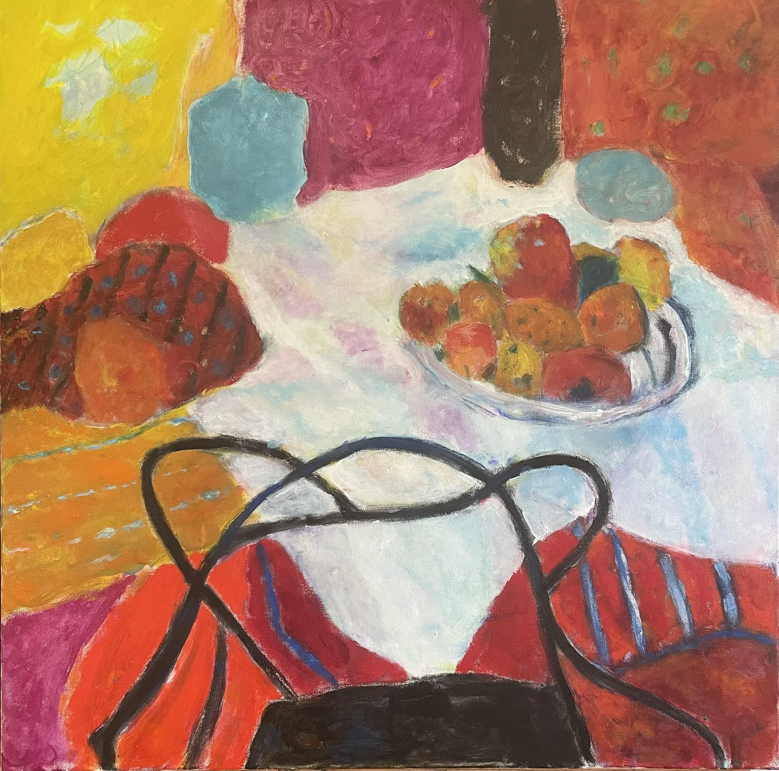 Still Life with Bonnard’s Bowl of Fruit, 24x24
