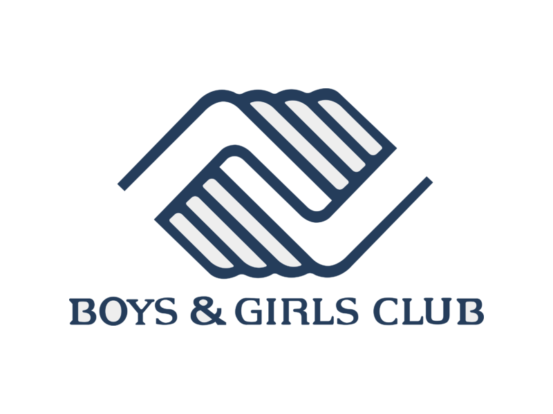 Logo of Boys & Girls Club depicting two stylized hands shaking, with the text 'BOYS & GIRLS CLUB' underneath.