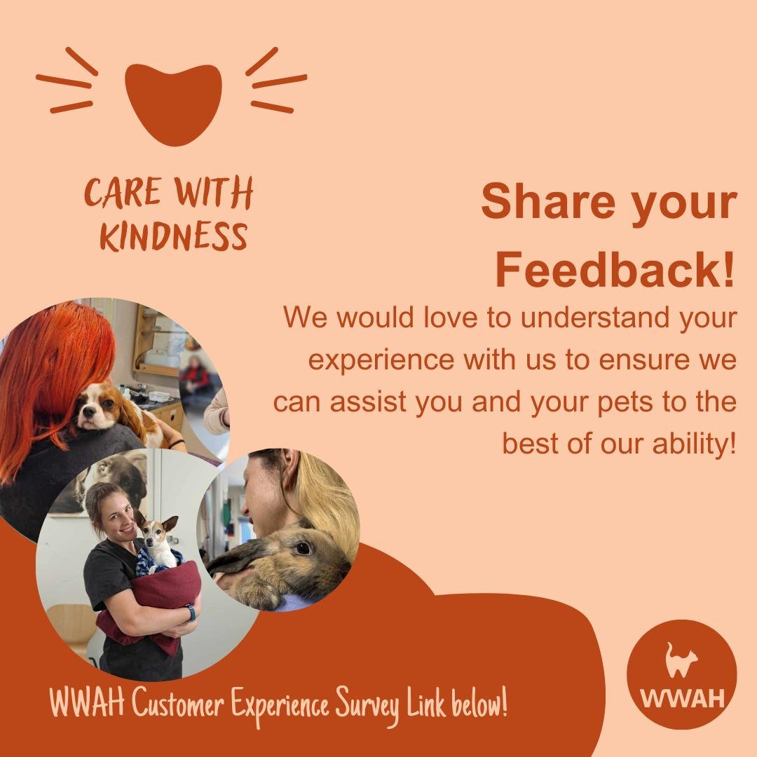 Our team here at Weston Woden Animal Hospital values the input from our community and clients very highly. We would love to hear from you! Please take a moment to share your feedback with us here:

https://tally.so/r/me6N5k