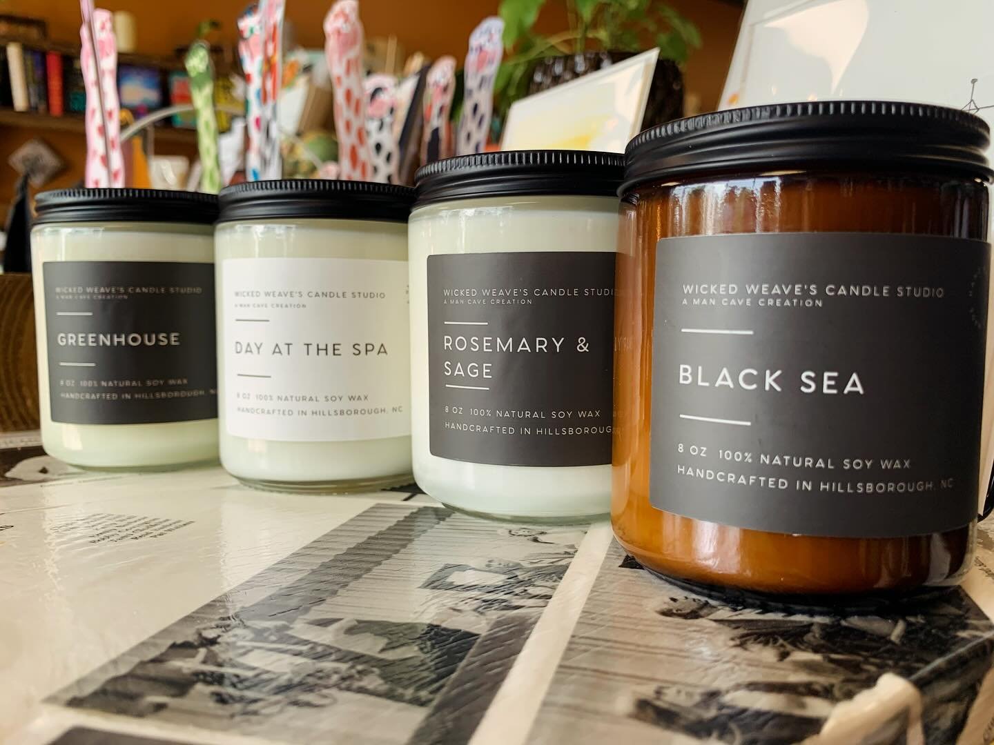 Warm welcome to Hillsborough&rsquo;s @wickedweavecandles2021 to our Wanderlust lineup! The variety of scents means something for everyone &mdash; Tomato Leaf reminds me of my grandmother&rsquo;s garden - and Monkey Fart, well that&rsquo;s one you jus