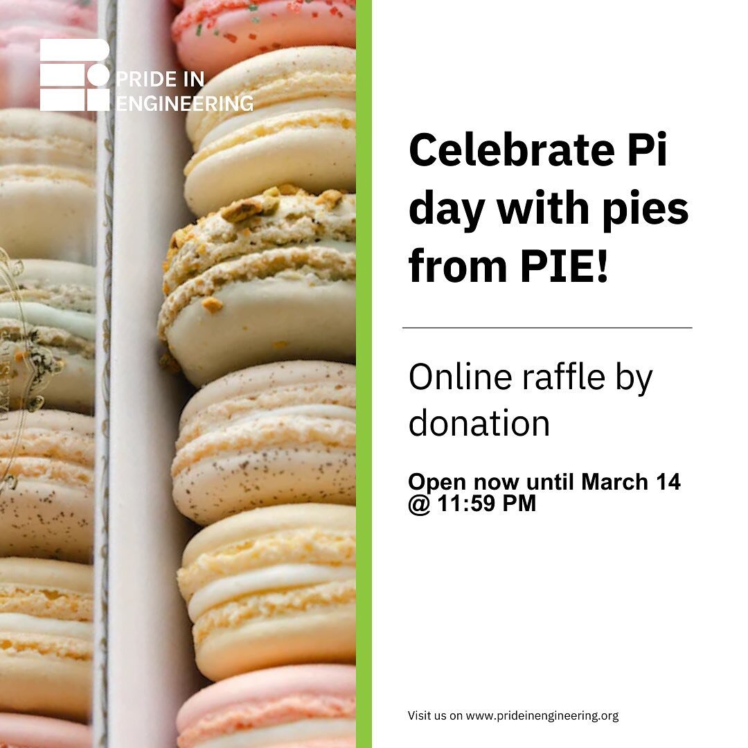 Roll the dice with Pride in Engineering&rsquo;s online raffle for Pi Day! 🎫🍰✨

Donate to our organization and be entered to win one of TWO $25 gift cards to the amazing Duchess Bake Shop! 🤤😍 Grab your &ldquo;slice&rdquo; of action and support our