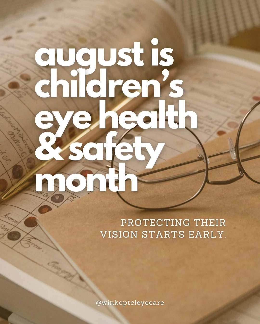 August is Children&rsquo;s Eye Health &amp; Safety Month! 🍎📚 
. 
Did you know 1 in 4 kids has an undetected vision problem? Clear sight makes school so much easier ✏️ 
. 
👀 Watch for signs like squinting or frequent headaches 
⏰ Encourage breaks f