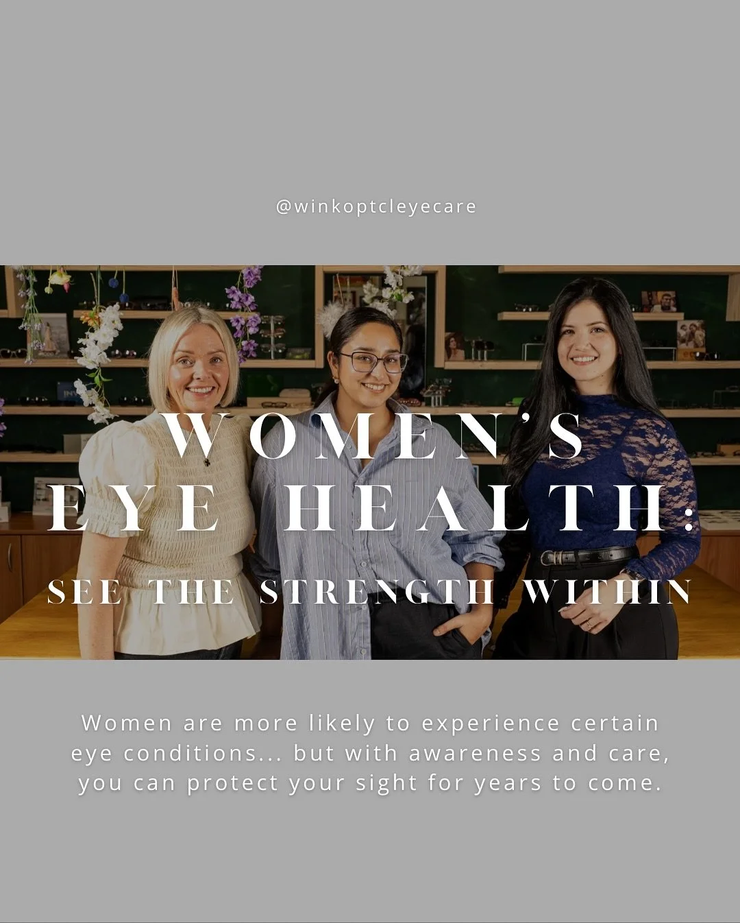 women&rsquo;s eye health 💗🕶️✨ 
. 
. 
. 
#womenshealthmatters #womenseyehealth #womenshealthandwellness #womeninoptometry #womenshealthtips