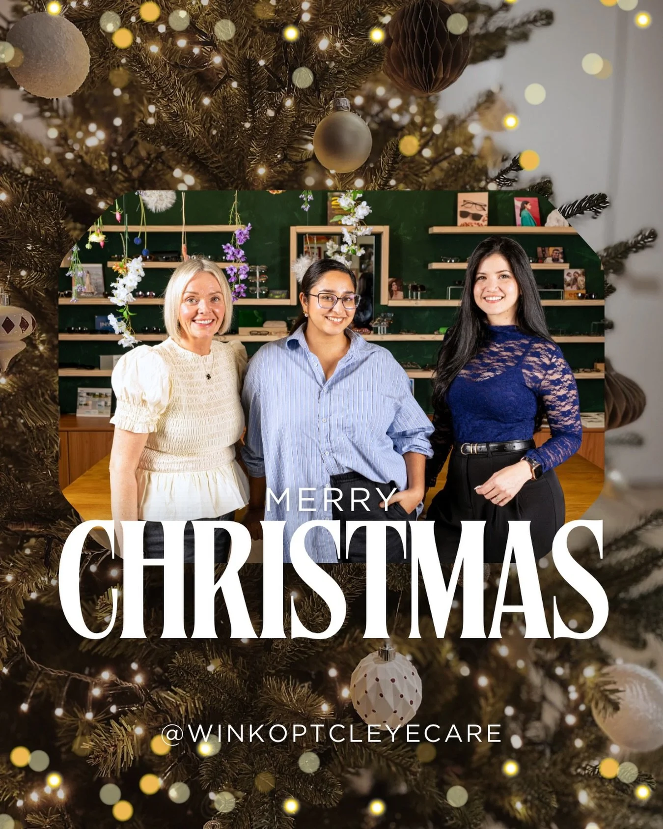 merry christmas from your wink team 🎄👓 
. 
. 
. 
optometrist, optometry, optical, local businesses, small businesses, leander tx