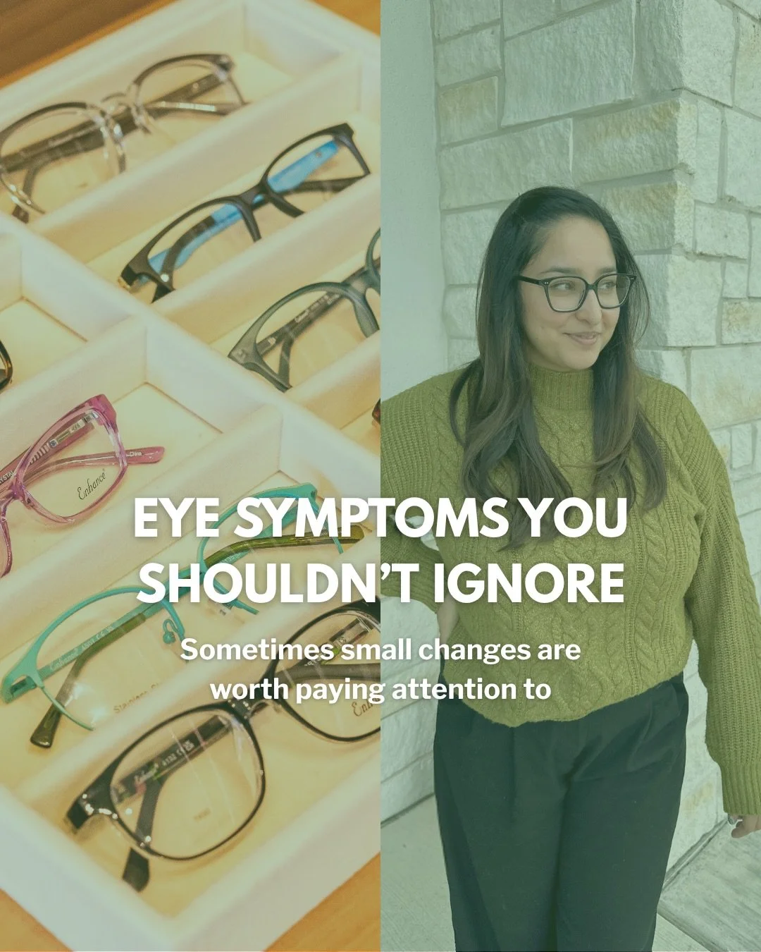 Not all eye issues start with obvious vision loss. Subtle symptoms like headaches, dryness, or blurry vision can be early signs that your eyes need attention. 
 
📍Leander &amp; the Central Texas area. 
🗓️ Schedule your eye exam through the link in 