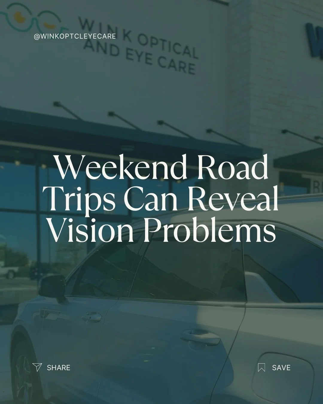 🛣️ 🚗 Planning a weekend getaway? 
 
Your eyes do a lot of work every time you get behind the wheel. If you&rsquo;re squinting at road signs, struggling with glare at night, or noticing changes in your vision, it may be time for a comprehensive eye 
