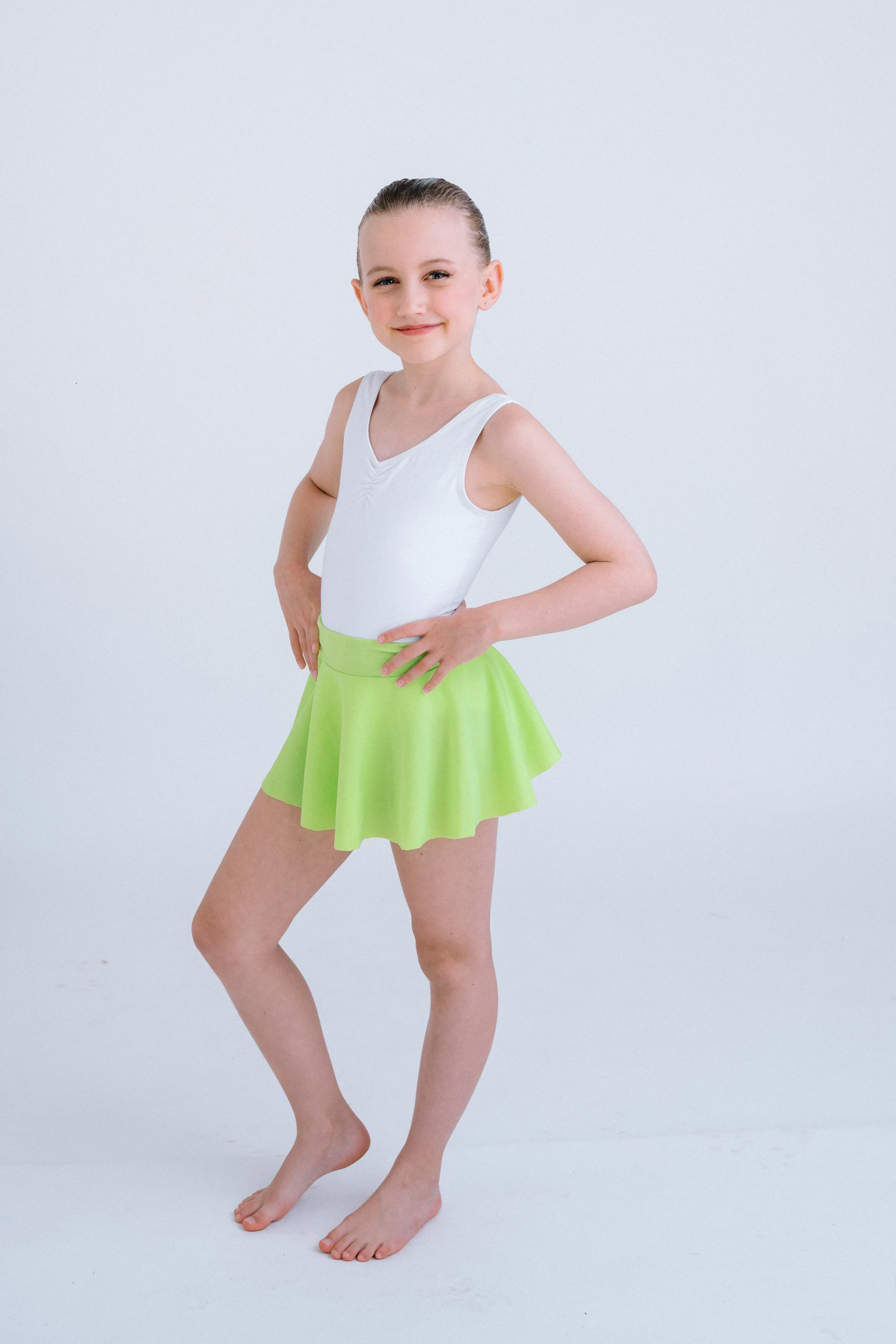 Fluro Green Mini Skirts