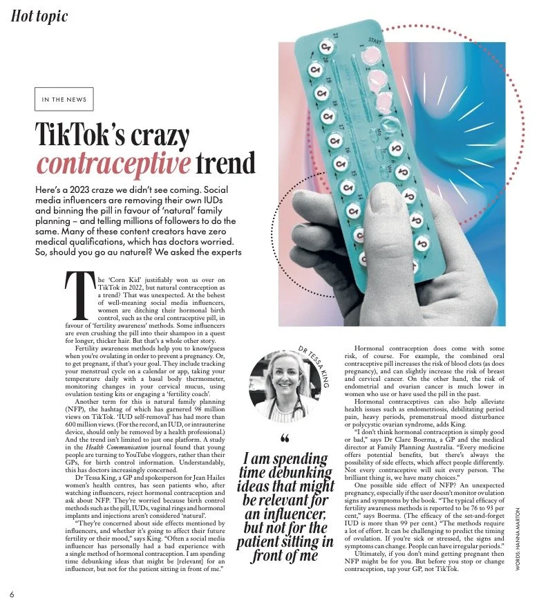 'TikTok's Crazy Contraceptive Trend', Body & Soul, 26 February 2023