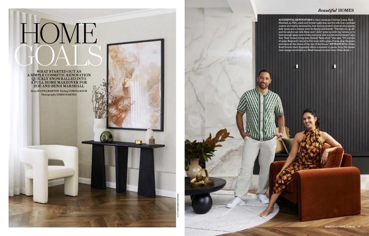 'Home Goals: Benji & Zoe Marshall', Home Beautiful, November 2023
