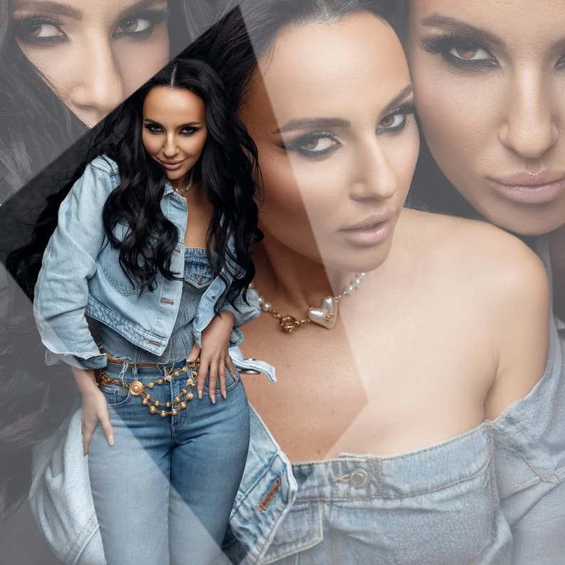 Portrait and headshot photography with denim composite with close-ups in Chicago - Filaneyka photo studio