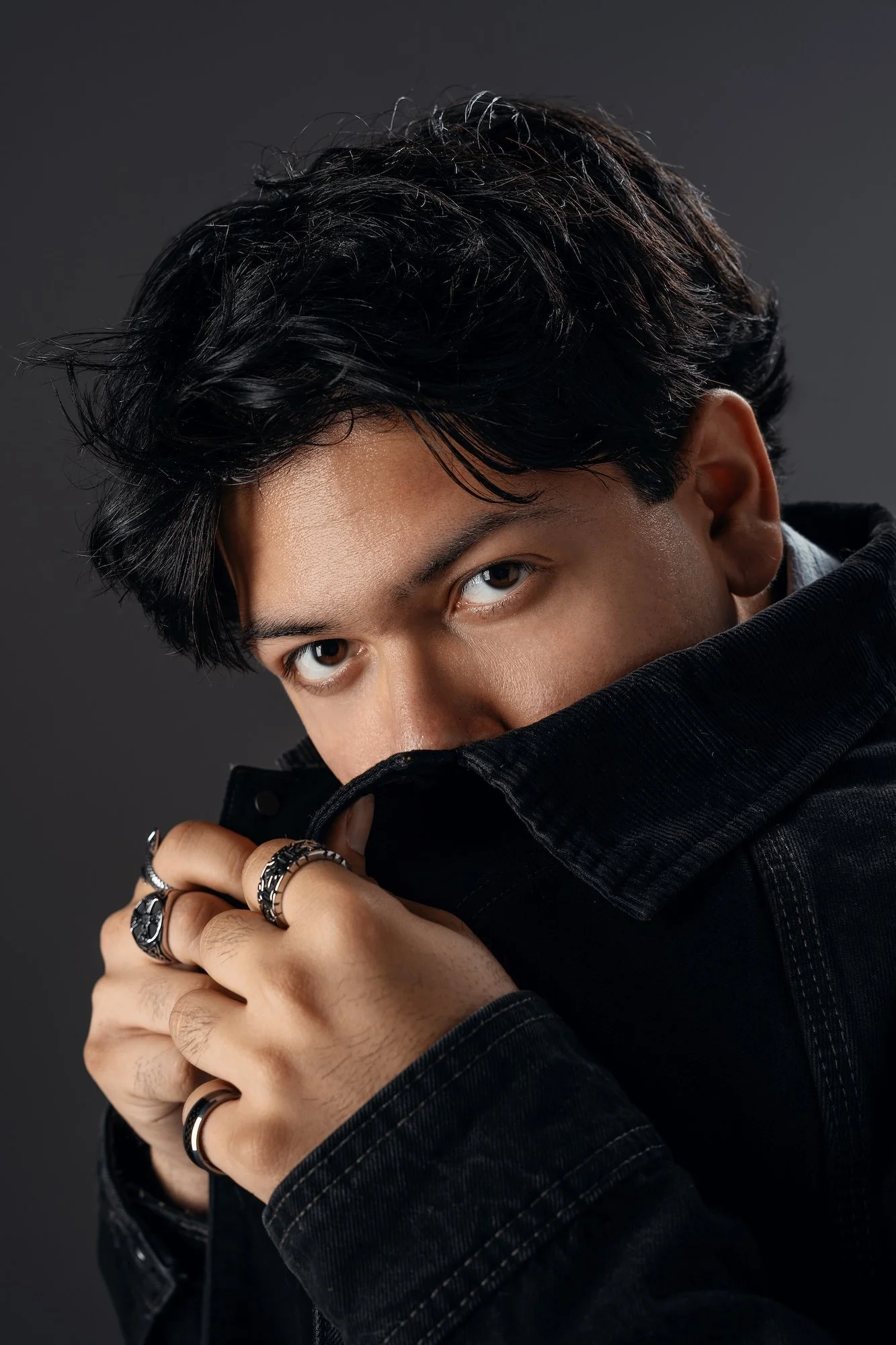 Fine-art portrait session: man in a dramatic studio portrait