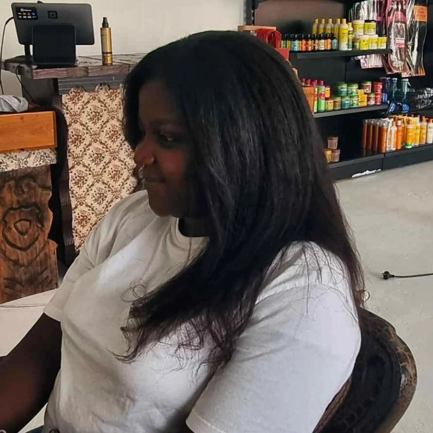 Weave with no closure styled and installed