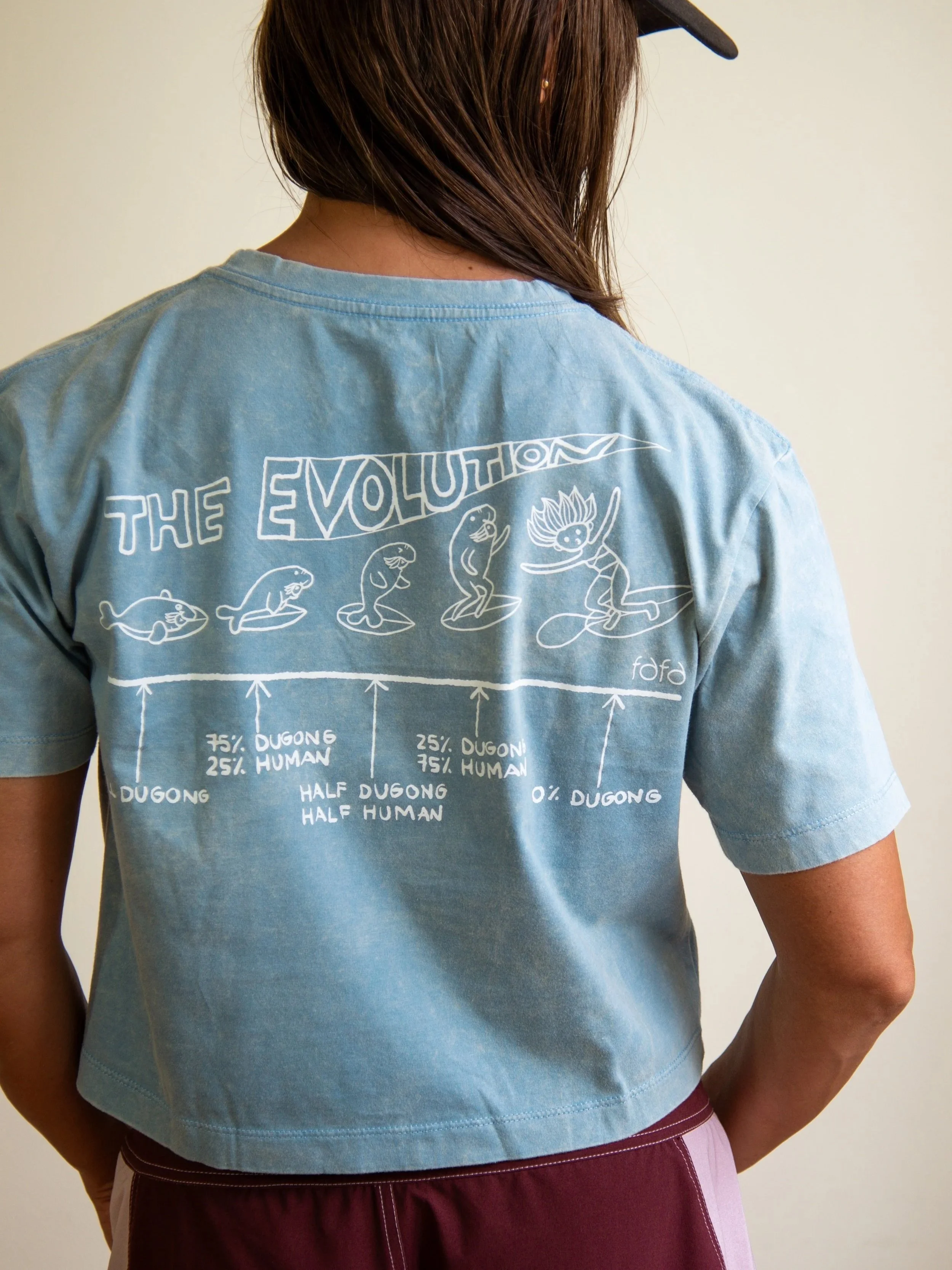 LOST FISH STUDIO Crop tee Dugong Evolution 1.jpg