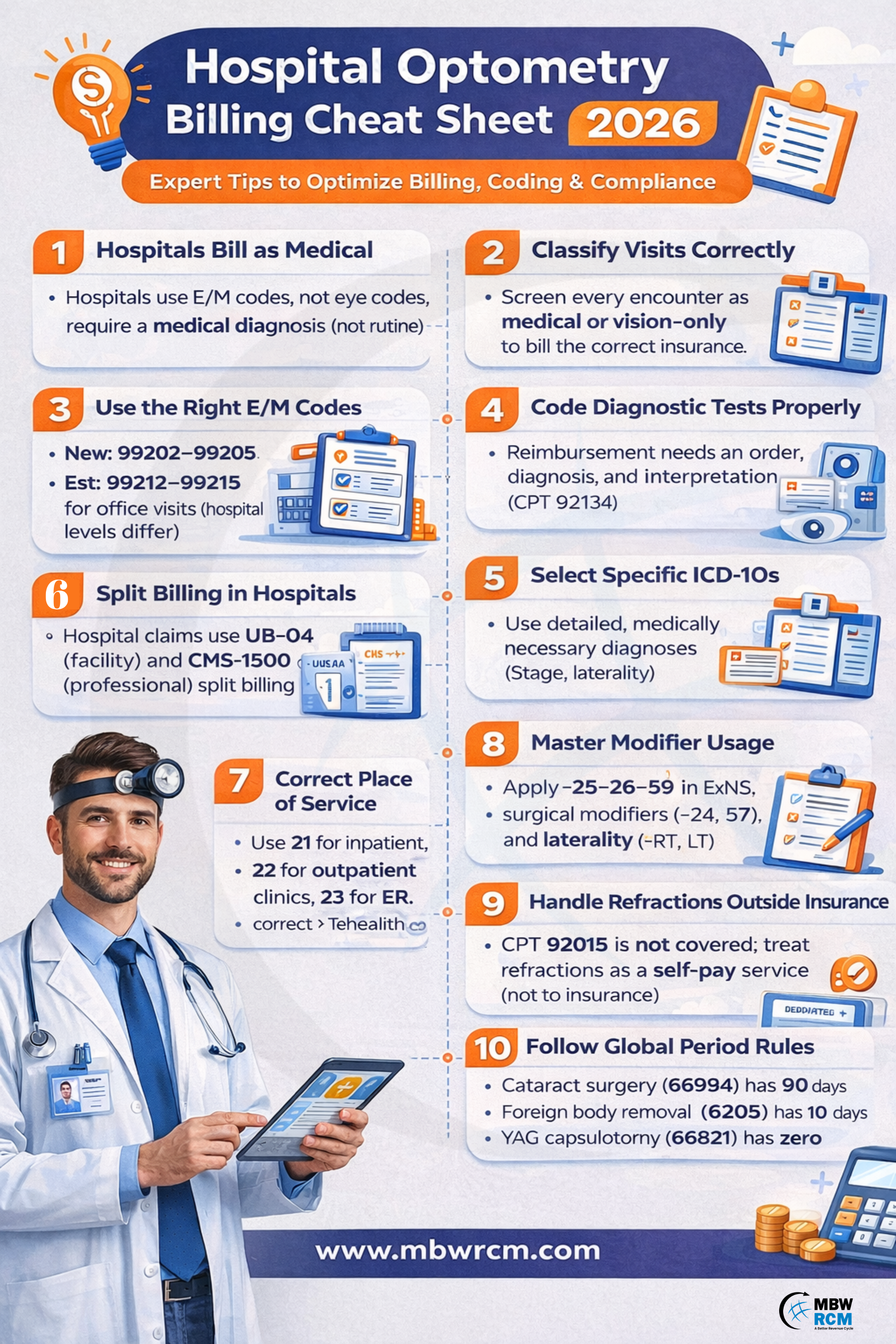 Hospital Optometry Billing Cheat Sheet 2026