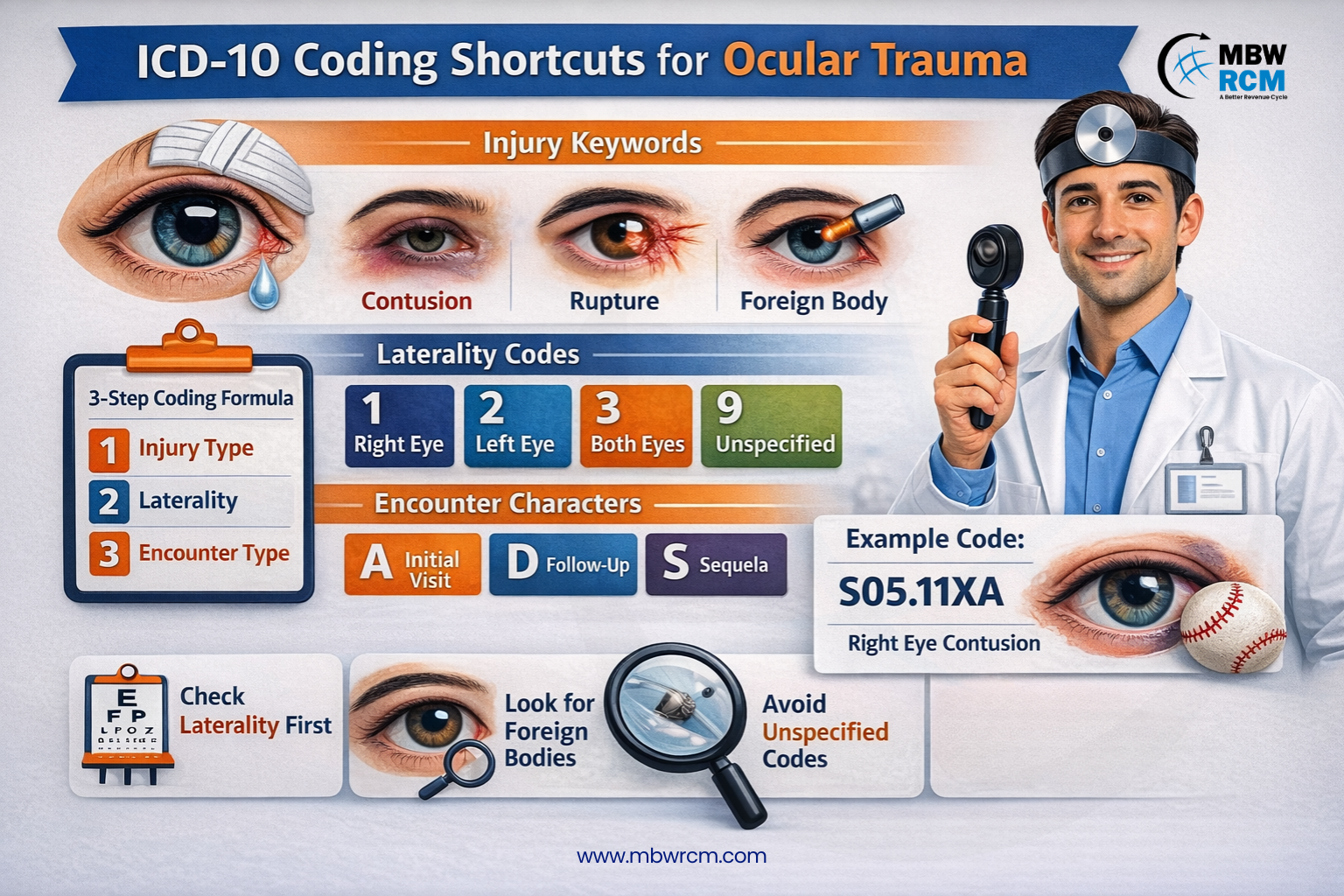 Eye Vision Code Coding ICD 10 Ocular Trauma Coding Documentation & Shortcuts
