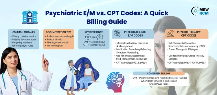 Psychiatric E/M vs CPT Codes: Key Differences & Usage