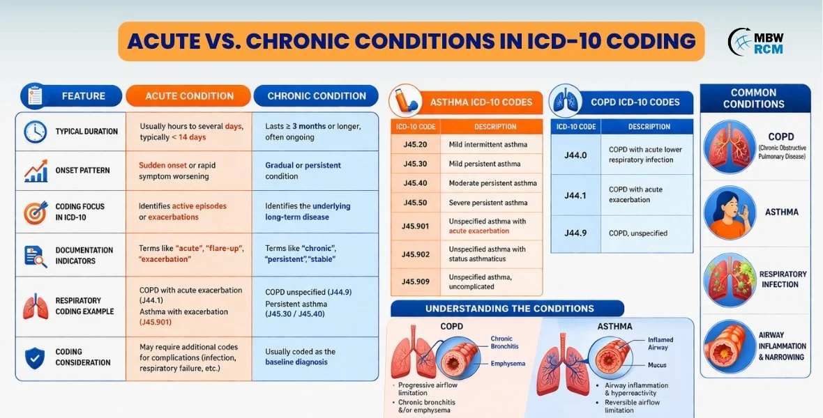 COPD and Asthma ICD-10: Acute vs Chronic Differences