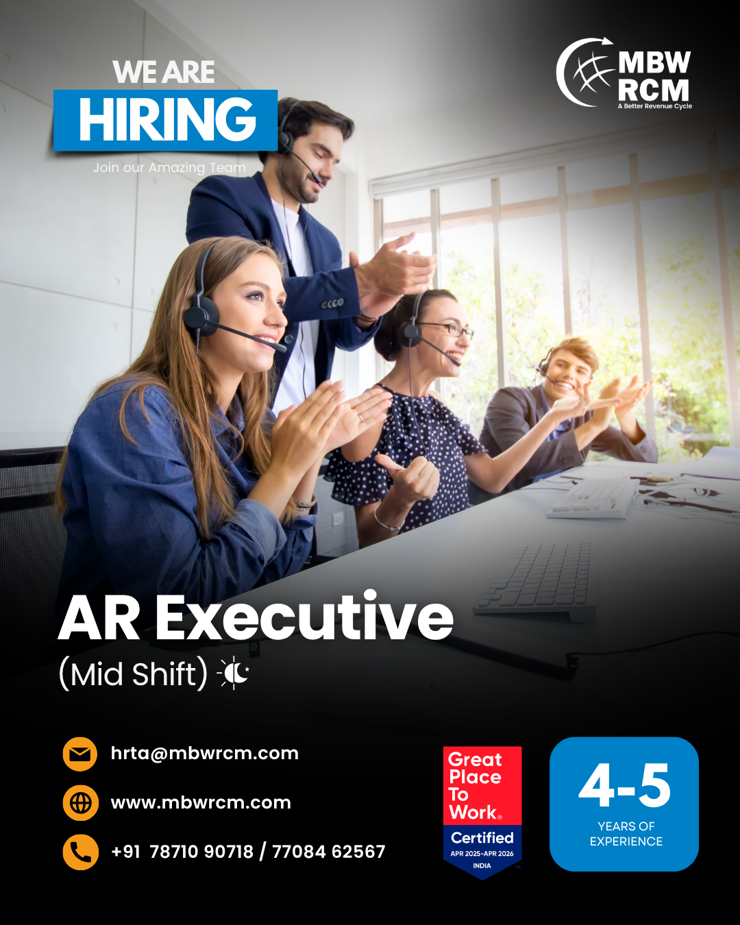 AR executive Mid Shift RCM  jobs in Chennai